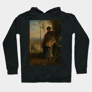 The Little Shepherdess by Jean-Francois Millet Hoodie